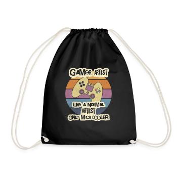 T-shirt d’artiste gamer, chemise d’artiste, chemise de joueur, A - Sac de sport léger - noir - Devant