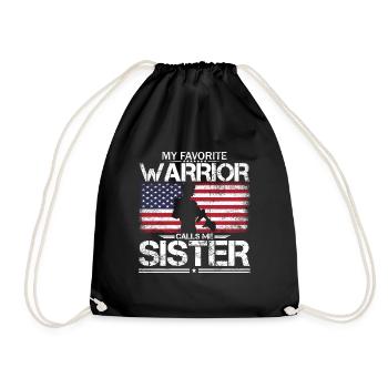 Fière sœur américaine - Sac de sport léger - noir - Devant