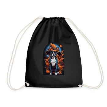 Boxer Mit Hexenhut Halloween Boxer - Turnbeutel - Schwarz - Vorne