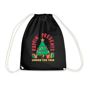 Rappin' presents under the tree DJ Xmas Hip Hop - Turnbeutel - Schwarz - Vorne