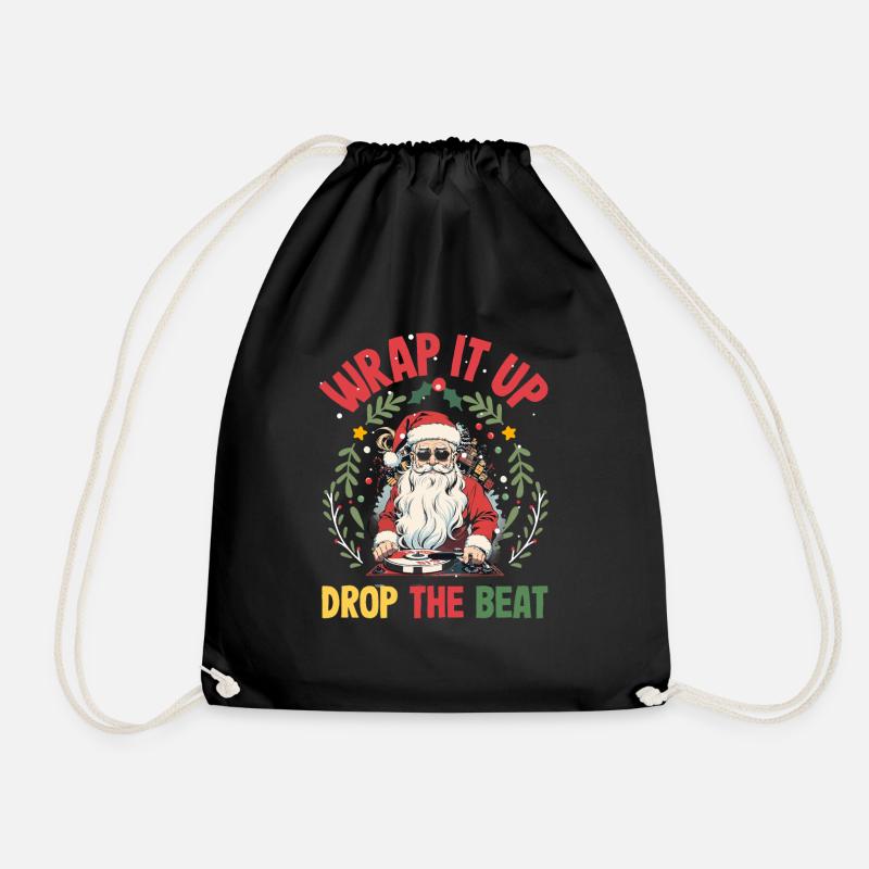 Wrap it up drop the beat DJ Xmas Hip Hop Rapper - Turnbeutel - Schwarz