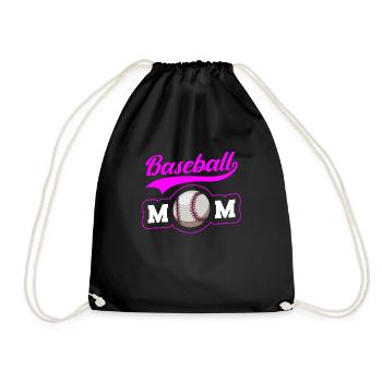 Baseball Mutter Baseball Mom - Turnbeutel - Schwarz - Vorne