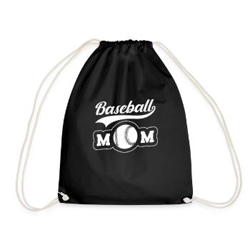 Baseball Mutter Baseball Mom - Turnbeutel - Schwarz - Vorne