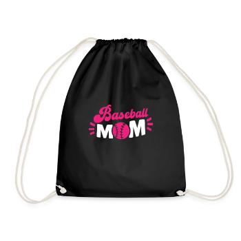 Baseball Mutter Baseball Mom - Turnbeutel - Schwarz - Vorne