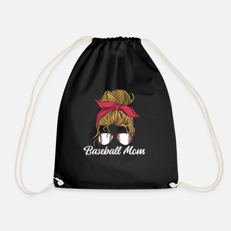Baseball Mutter Baseball Mom - Turnbeutel - Schwarz