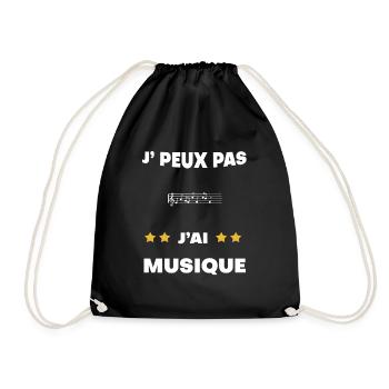 je peux pas j'ai musique cadeau musicien - Sac de sport léger - noir - Devant