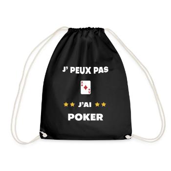 je peux pas j'ai poker cadeau joueur - Sac de sport léger - noir - Devant
