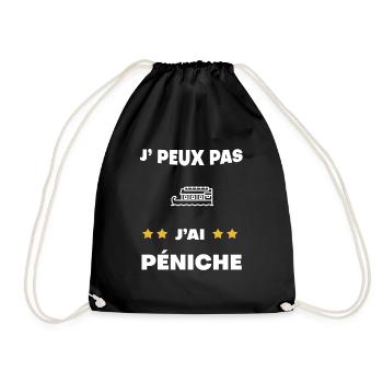 je peux pas j'ai péniche cadeau batelier - Sac de sport léger - noir - Devant