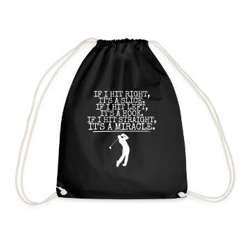 Funny Saying Enthusiast Golfer Men Women Gag - Drawstring Bag - black - Front