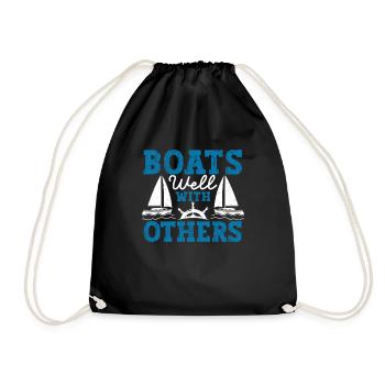 Boats good with other swingers boating captain - Drawstring Bag - black - Front