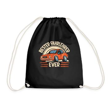 Fahrlehrer Geschenk Fahrschule Lehrer Spruch - Turnbeutel - Schwarz - Vorne