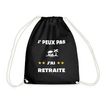 je peux pas j'ai retraite cadeau retraité - Sac de sport léger - noir - Devant