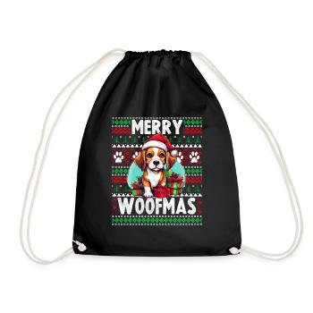 Pull de Noël moche Beagle Dog - Chien de Noël - Sac de sport léger - noir - Devant