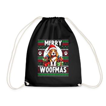 Mignon Beagle Dog Christmas Design - Merry Woofmas - Sac de sport léger - noir - Devant