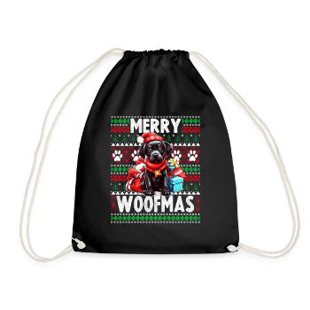 Mignon Black Labrador Dog Christmas Design - Merry W - Sac de sport léger - noir - Devant