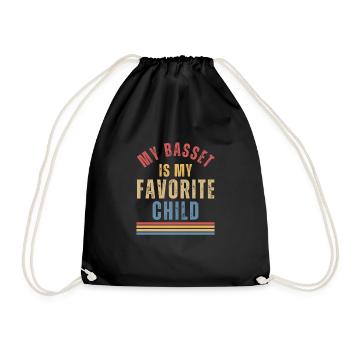 Basset hound chien amoureux - Sac de sport léger - noir - Devant