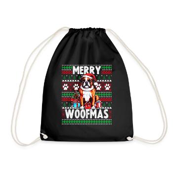 Pull de Noël moche Boxer Dog - Chien de Noël - Sac de sport léger - noir - Devant
