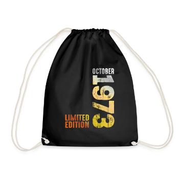 Since 1973 October Year 1973 Retro Vintage 1973 - Turnbeutel - Schwarz - Vorne