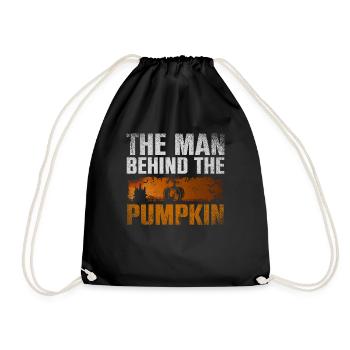 The Man Behind The Pumpkin Halloween Pregnant - Drawstring Bag - black - Front