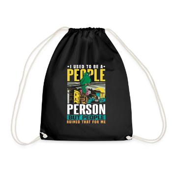 I Used To Be A People Person Bird Parrot Introvert - Drawstring Bag - black - Front