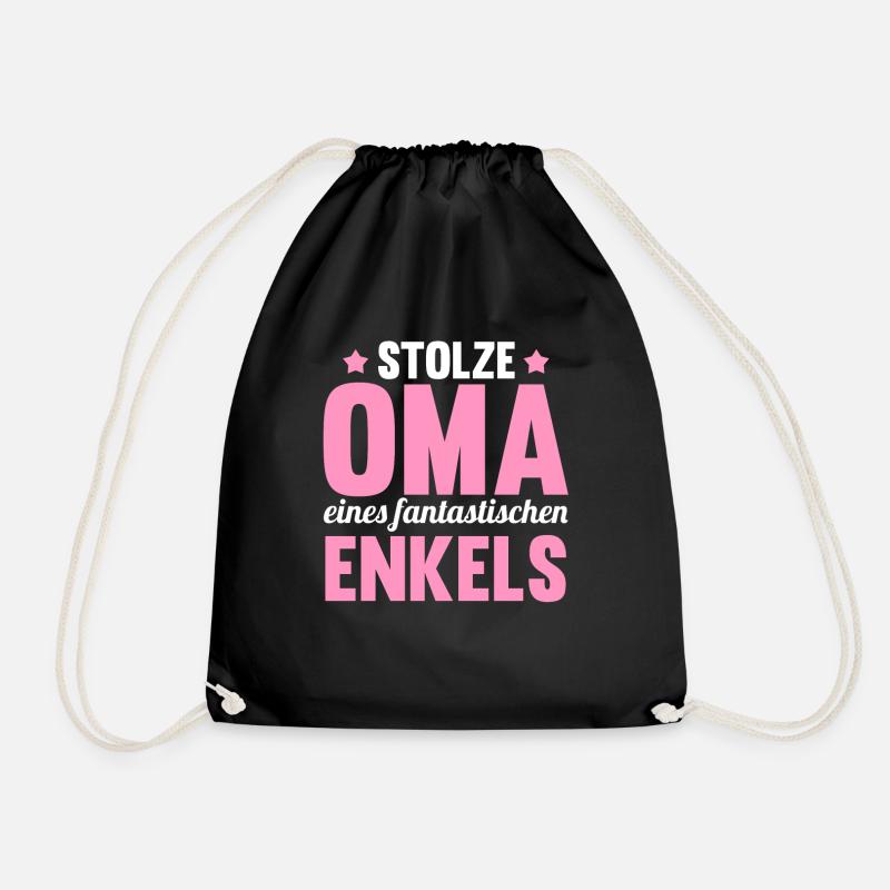 Großmutter Enkel Oma - Turnbeutel - Schwarz