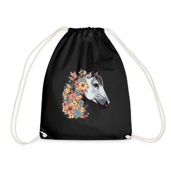 Cavalier Cheval Portrait Western Cowboy - Sac de sport léger - noir - Devant