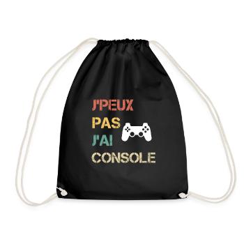 je peux pas j'ai console cadeau gamer - Sac de sport léger - noir - Devant