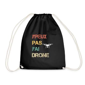 je peux pas j'ai drone cadeau pilote - Sac de sport léger - noir - Devant