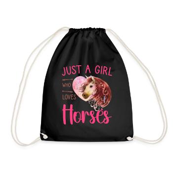 Just a girl who loves horses funny horse riding - Sac de sport léger - noir - Devant