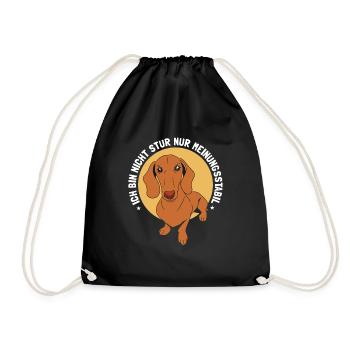 Lustiger Dackel Spruch Dachshund Rauhaardackel - Turnbeutel - Schwarz - Vorne