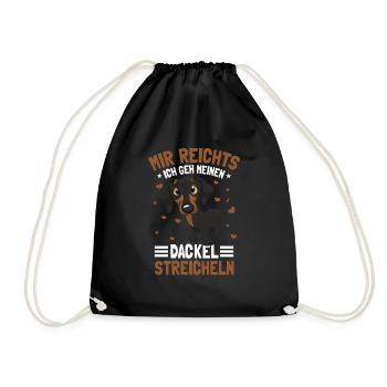 Dackel Gassi Hundebesitzer Hundehalter - Turnbeutel - Schwarz - Vorne