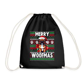 Pelzeltern Weihnachten - Boxer Hundeliebhaber Hässlicher Christus - Turnbeutel - Schwarz - Vorne