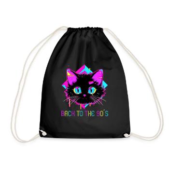 90s Themed Party Back to the 90s Costume - Drawstring Bag - black - Front