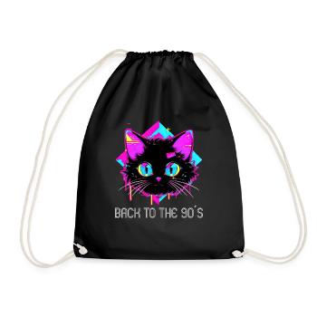 90s Themed Party Back to the 90s Costume - Drawstring Bag - black - Front