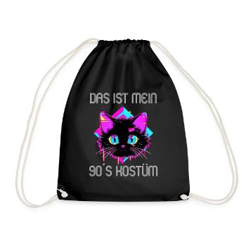90er Motto Party Das ist mein 90er Kostüm - Turnbeutel - Schwarz - Vorne