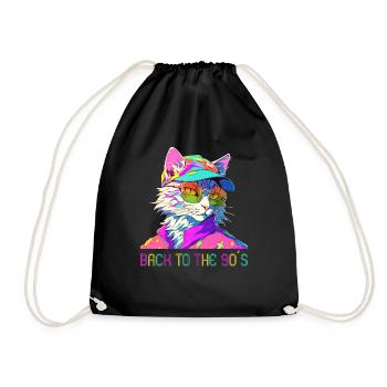 90s Themed Party Back to the 90s Costume - Drawstring Bag - black - Front