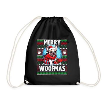 Noël en famille Bouledogue Français - Noël moche - Sac de sport léger - noir - Devant