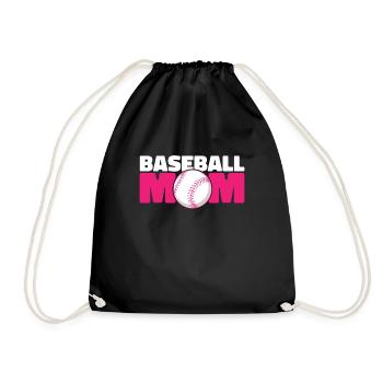 Baseball Mutter Baseball Mom - Turnbeutel - Schwarz - Vorne