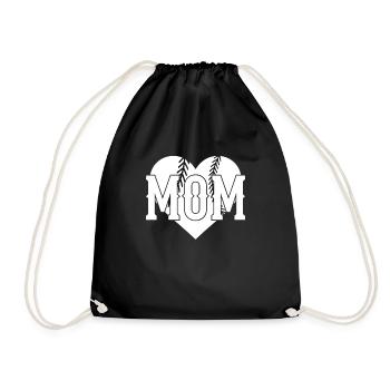 Baseball Mutter Baseball Mama - Turnbeutel - Schwarz - Vorne