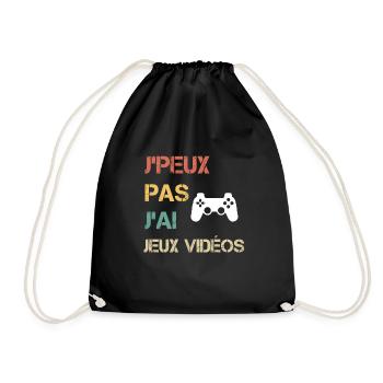 je peux pas j'ai jeux vidéos cadeau joueur - Sac de sport léger - noir - Devant