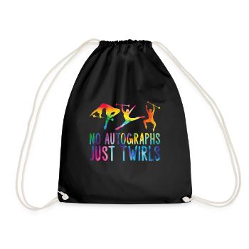 Baton Twirling Girl Twirler Majorette - Drawstring Bag - black - Front
