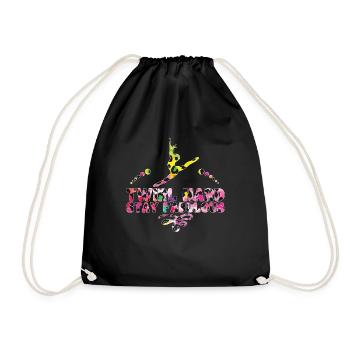 Baton Twirling Girl Twirler Majorette - Drawstring Bag - black - Front