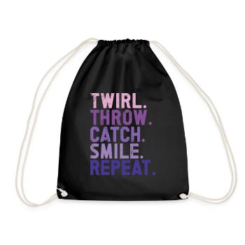Baton Twirling Girl Twirler Majorette - Drawstring Bag - black - Front