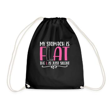 Mon ventre est plat Le L est juste silencieux - Sac de sport léger - noir - Devant