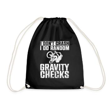 I Don't Crash I Do Gravity Checks Mountainbike - Drawstring Bag - black - Front