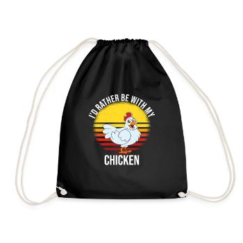 Lustiger Hühner Spruch Huhn - Turnbeutel - Schwarz - Vorne