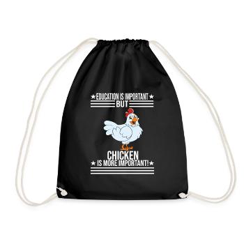 Lustiger Hühner Spruch Huhn - Turnbeutel - Schwarz - Vorne