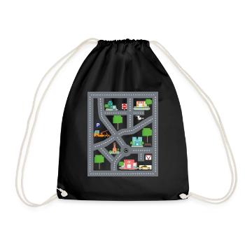 Play Rug Print Super Funny Dad Gift - Drawstring Bag - black - Front