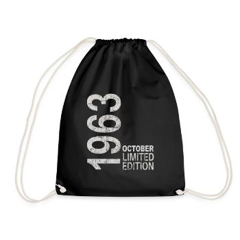 Since 1963 Year 1963 Retro Vintage October 1963 - Drawstring Bag - black - Front