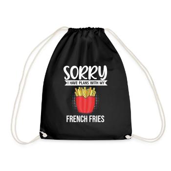 Frites amusantes Frites drôles - Sac de sport léger - noir - Devant